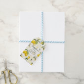 Citroenbloem Citrus Foliage Waterverf Baby shower Cadeaulabel (Met Touw)