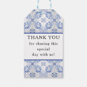 Citroenbloem Citrusvrucht Blauw Wit Baby shower Cadeaulabel (Achterkant)