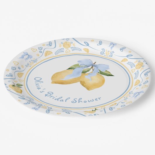 Citroenbloem Italiaans Boog Vrijgezellenfeest Papieren Bordje (Gekanteld)