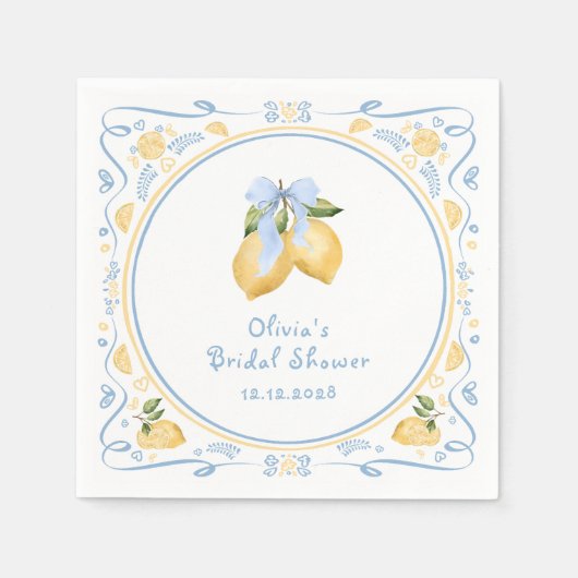 Citroenbloem Italiaans Boog Vrijgezellenfeest Servet (Voorkant)