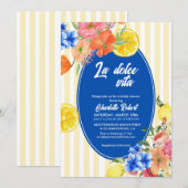 Citroenbloem Italiaans zomerse Vrijgezellenfeest Kaart (Voorkant / Achterkant)