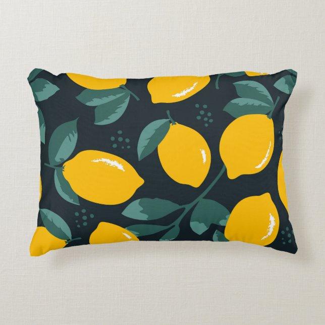 Citroenbloemen,  zomertextuur. accent kussen (Voorkant)