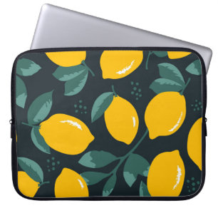 Citroenbloemen, zomertextuur. laptop sleeve