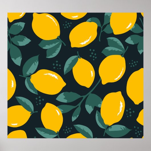 Citroenbloemen, zomertextuur. poster (Voorkant)
