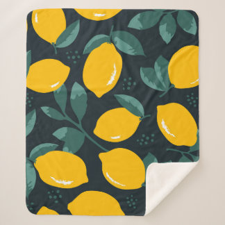 Citroenbloemen,  zomertextuur. sherpa deken