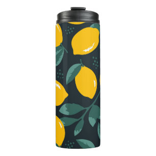 Citroenbloemen, zomertextuur. thermosbeker