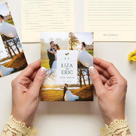 Citroenbloesem bloemenboom Elegante trouwfoto's Bedankkaart