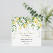 Citroenbloesem bruidsdouche uitnodiging (Staand voorkant)