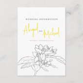 Citroenbloesem bruiloft gast informatie informatiekaartje (Voorkant)
