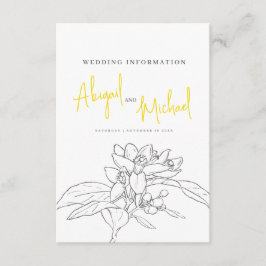 Citroenbloesem bruiloft gast informatie informatiekaartje