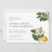 citroenbloesem | Chique botanische repetitie diner Kaart (Voorkant)