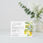 Citroenbloesem Citrus bruiloft Details Informatiekaartje (Staand voorkant)