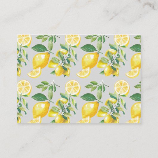 Citroenbloesem Citrus bruiloft Details Informatiekaartje (Achterkant)
