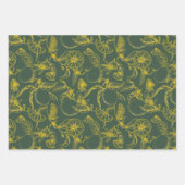 Citroenbloesem en coördinerende strepen inpakpapier vel (Voorkant 3)