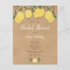 Citroenbloesem Groen Waterverf Bruidsdouche Aankondigingskaart