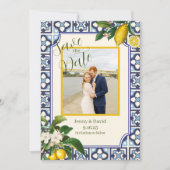 citroenbloesems in Italië verloving Save the date Kaart (Voorkant)