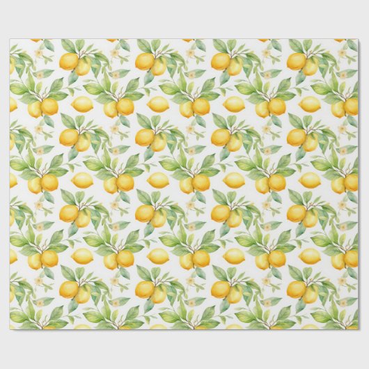 Citroenbloesems Waterverf Cadeaupapier (Vlak)