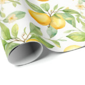 Citroenbloesems Waterverf Cadeaupapier (Rol Hoek)