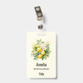 Citroenboeket met witte bloesems badge (Achterkant met clip)