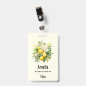 Citroenboeket met witte bloesems badge (Voorzijde met clip)
