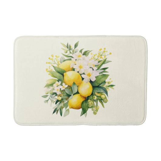 Citroenboeket met witte bloesems badmat (Voorkant)