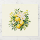 Citroenboeket met witte bloesems bier etiket (Enkel label)