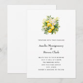 Citroenboeket met witte bloesems bruiloft kaart (Voorkant / Achterkant)