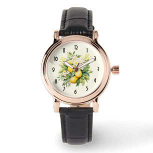 Citroenboeket met witte bloesems horloge