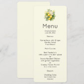 Citroenboeket met witte bloesems Menu Kaart (Voorkant / Achterkant)
