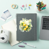 Citroenboeket met witte bloesems sticker (iPad Cover)