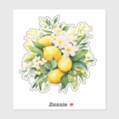 Citroenboeket met witte bloesems sticker (Vel)