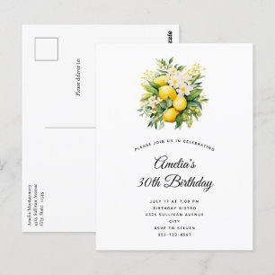 Citroenboeket met Witte Bloesems Verjaardag Briefkaart