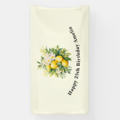 Citroenboeket met Witte Bloesems Verjaardag Spandoek (Verticaal)