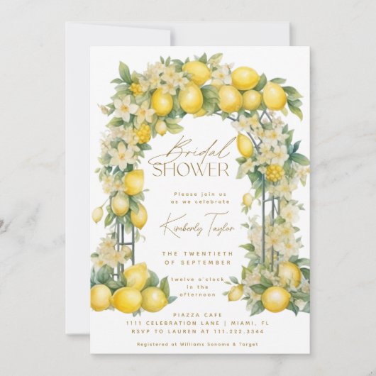 Citroenboog Bloemen Boho Geel Vrijgezellenfeest Kaart (Voorkant)