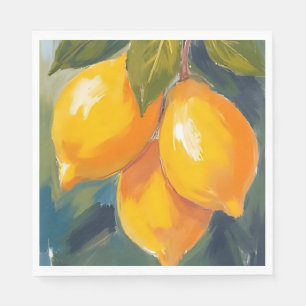 Citroenboom Aquarel Fruit Schilderij Servet