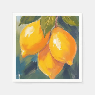 Citroenboom Aquarel Fruit Schilderij Servet