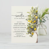 Citroenboom Citrusvruchten Botanisch Baby shower Kaart (Staand voorkant)