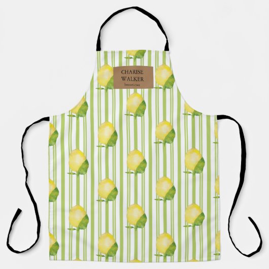 Citroenboom fruit schattig monogram schort (Voorkant)