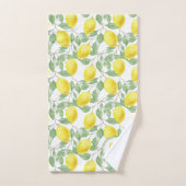 Citroenboom Geborduurd Bloempatroon Geel Groen Dec Bad Handdoek (Handdoek)