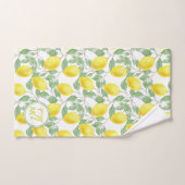 Citroenboom Geborduurd Bloempatroon Geel Groen Dec Bad Handdoek (Handdoek)