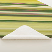 Citroenboom geel en groene streep sherpa deken (3/4)