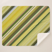Citroenboom geel en groene streep sherpa deken (Voorkant (horizontaal))