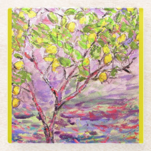 citroenboom glazen onderzetter