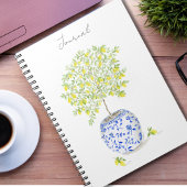 Citroenboom in Chinees Aardewerk Pot Aquarel Notitieboek