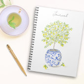 Citroenboom in Chinees Aardewerk Pot Aquarel Notitieboek