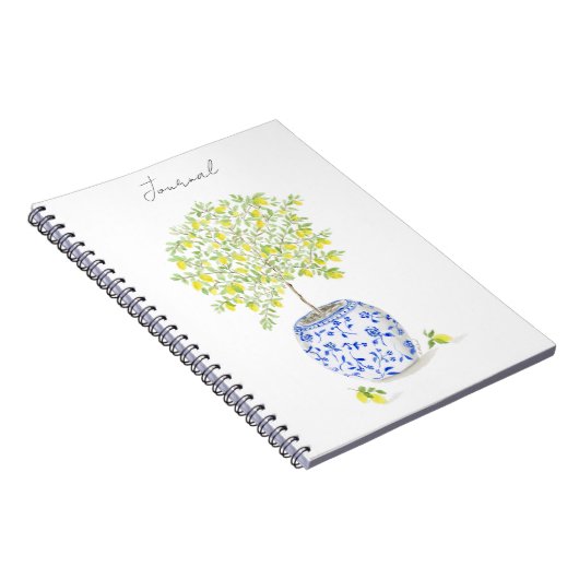 Citroenboom in Chinoiserie Vaas Waterverf Notitieboek (Rechterzijde)