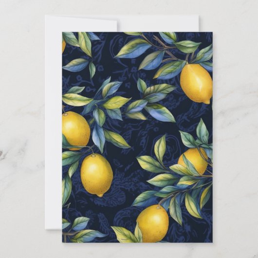 Citroenboom Italië Geïnspireerd Bestemming Bruilof Kaart (Achterkant)