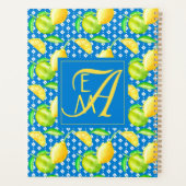 Citroenboom Oceaanblauw MONOGRAM Pasgetrouwden Tro Planner (Achterkant)