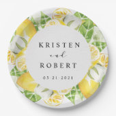 Citroenboom Tuin Bloemen Bruiloft Papier Bord (Voorkant)