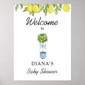 Citroenboom Zomer Baby shower Welkom Poster (Voorkant)